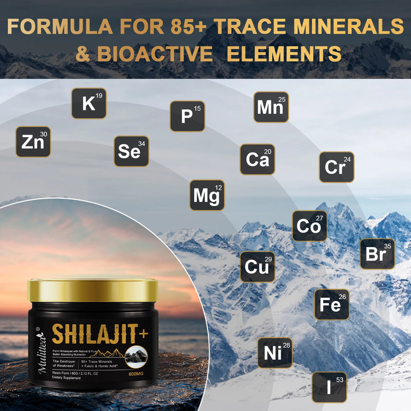 🌄 Ditch the Crash – Fuel Your Day with Pure Shilajit:  100% Pure with 85+ Trace Minerals & Fulvic Acid Support Immune and Metabolic Health Brain Focus and Memory