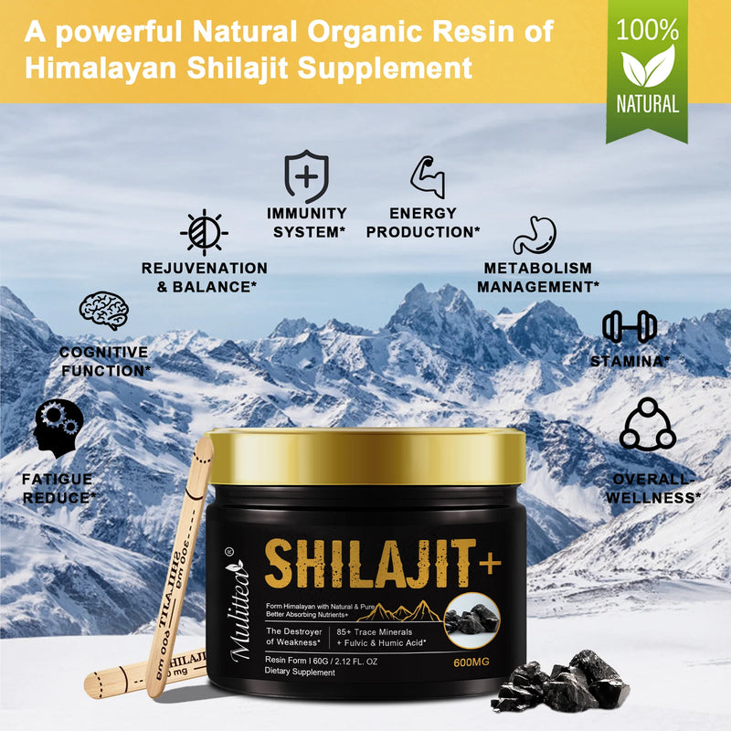 🌄 Ditch the Crash – Fuel Your Day with Pure Shilajit:  100% Pure with 85+ Trace Minerals & Fulvic Acid Support Immune and Metabolic Health Brain Focus and Memory